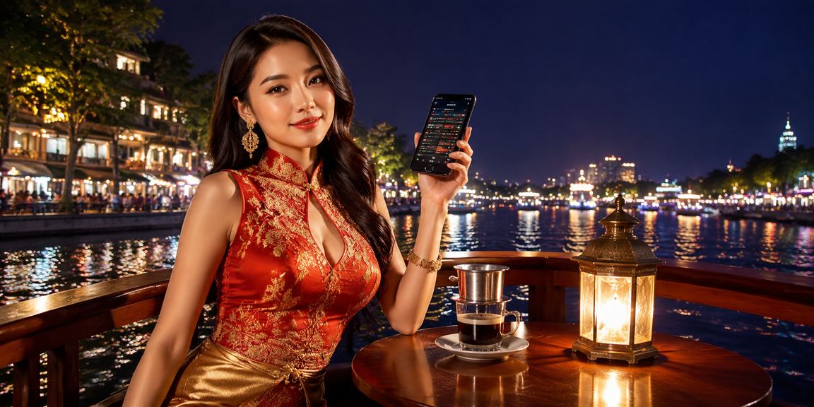 Khách hàng tại Hà Nội tận hưởng ứng dụng cá cược v100 trong cảnh quán cà phê thảnh thơi